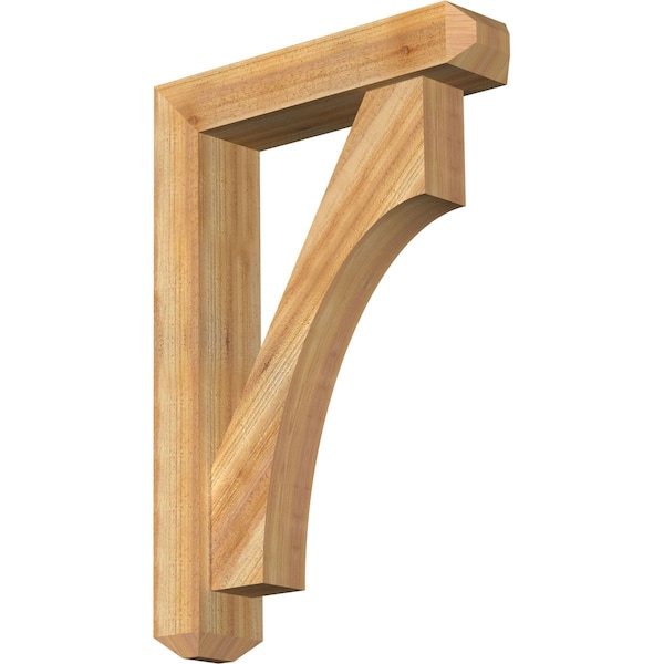 Ekena Millwork Westlake Craftsman Rough Sawn Bracket w/ Offset Brace, Western Red Cedar, 6"W x 26"D x 38"H BKT0604X26X38WTL04RWR - main